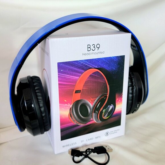 B39 NEW Wireless Headphones, Bluetooth Headset Noise Cancelling Microphone - Picture 1 of 4